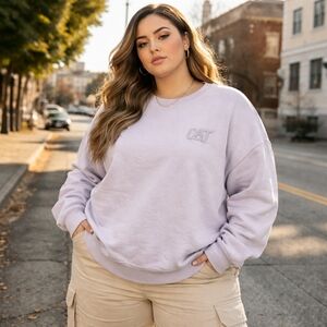 Caterpillar CAT Cotton Blend Oversized Sweatshirt Plus Size Relaxed Fit Crewneck